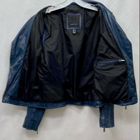 Mauritius Teal Leather Moto Jacket Cropped Biker Gold Hardware Small - Picture 6 of 11